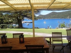 The view out the front of Great Barrier Lodge - so tranquil...