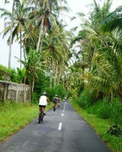 Cycling through the villages.