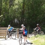 Going through one of the many gates on the cycle-path.