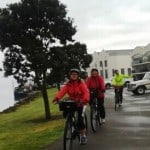 Biking along the coastal cycle-path to Bay View.