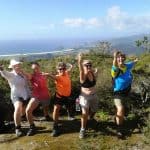 Quad stretch at the top of the Te Ahumata track.