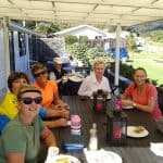 Our well deserved lunch at Great Barrier Lodge.