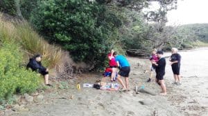 Morning tea on Te Haupa island.